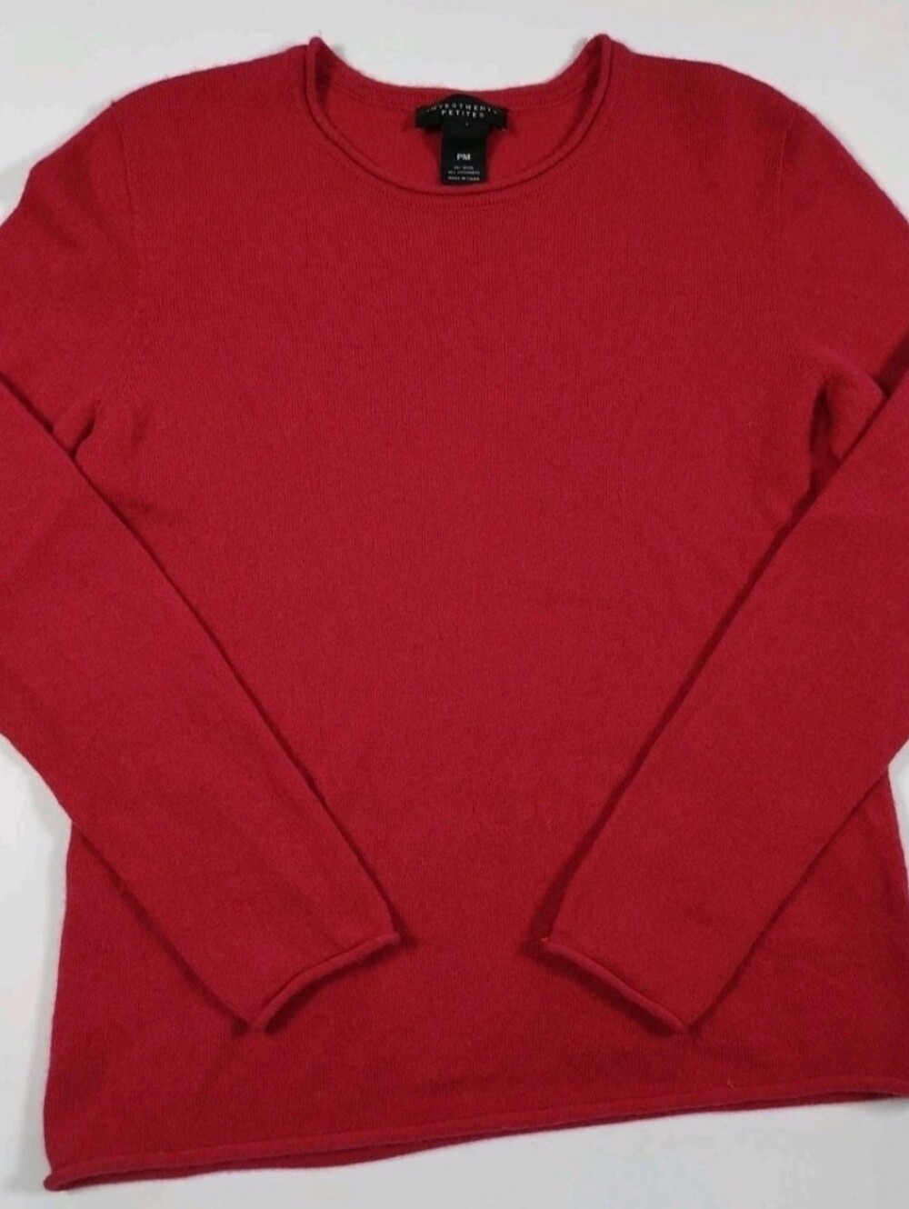 Investments Petites Cherry Red Cashmere-Wool Sweater Size M